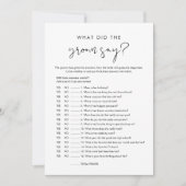 STELLA Wat zei de bruidegom bruids spel Kaart (Voorkant)