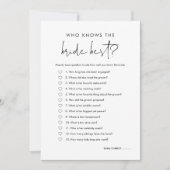 STELLA Wie kent de Bruid Beste Bruids Game Kaart (Voorkant)