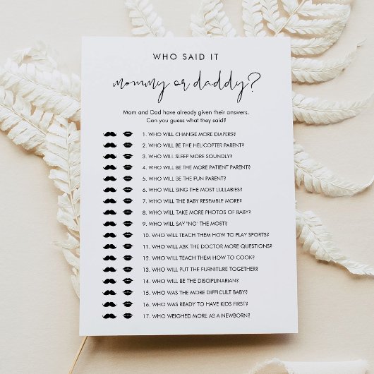 STELLA Wie zei het Mama Papa Baby spelkaart Kaart