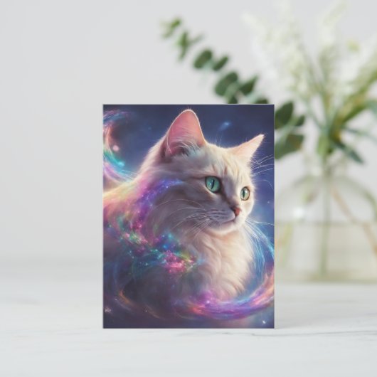 Stellair Kat- kosmische kattenkunst Briefkaart (Staand voorkant)