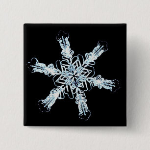 Stellair sneeuwkristal vierkante button 5,1 cm