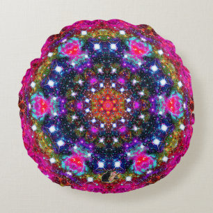 Stellaire Atmosphérique Kaleid Coussin rond