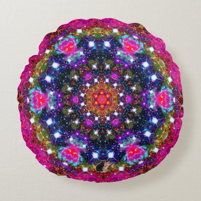 Stellaire Atmosphérique Kaleid Coussin rond (Devant)