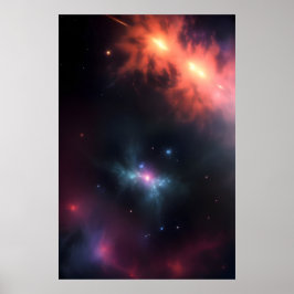 Stellaire nevel kosmische gloed poster