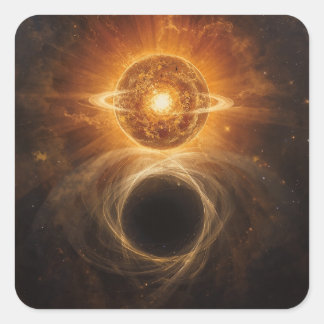 Stellaire Singulariteit — Een Kosmisch Meesterwerk Vierkante Sticker
