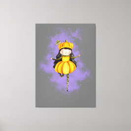 Stellalunarts Pumpkin Halloween Cute Girl Canvas Afdruk
