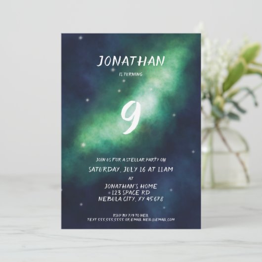 Stellar Anniversaire Invitation Deep Space Stars (Debout devant)