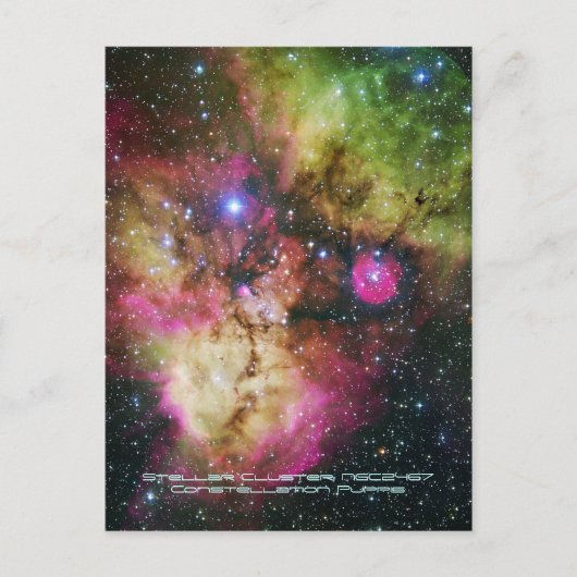 Stellar Cluster - NGC 2467, Constellation Puppis Briefkaart (Voorkant)