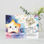 Stellar Cosmic Journey Baby shower Kaart (Staand voorkant)