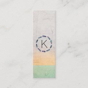 Stellar Feather Monogram Mini Visitekaartje