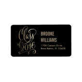 Stellar Jaar Bewerkbare Kleur Afstuderen Labels (Voorkant)