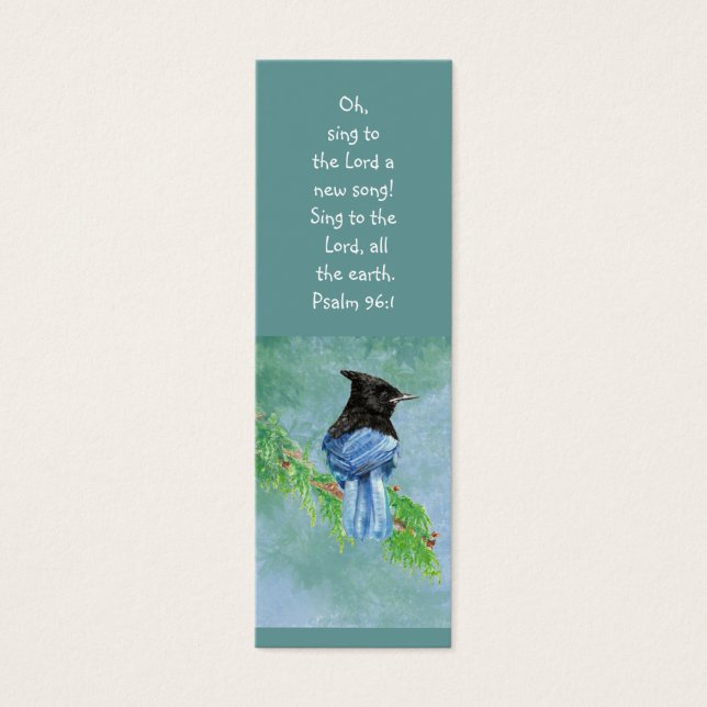Stellar Jay Oiseau Écriture Bible Signet (Devant)