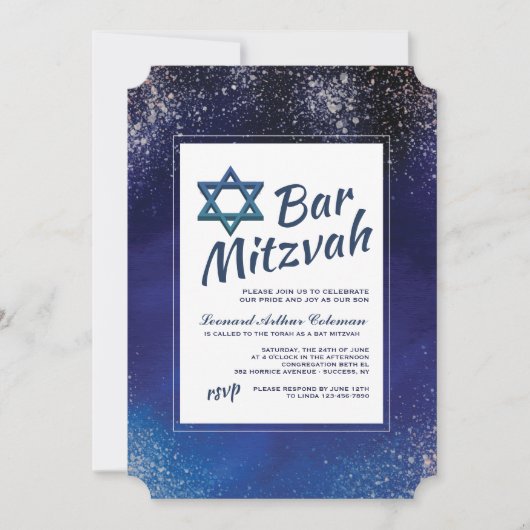 Stellar Night Bar Mitzvah Invitation (Devant)