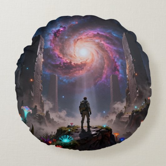 Stellar Path – Journey Through the Universe´3 Rond Kussen (Voorkant)