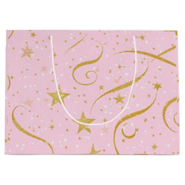 Stellar Shine – Roze & Gouden Ster Decoratieve Gif Groot Cadeauzakje