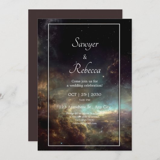 Stellar Sky Faire-part de mariage (Devant / Derrière)