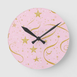 Stellar Time – Pink & Gold Star Digitale klok
