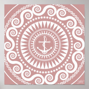 StellaRoot Anchor Down Baby Paarse Preppy Poster