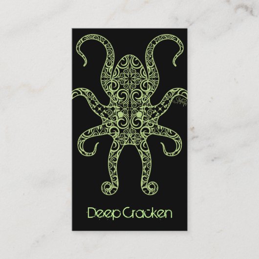 StellaRoot Cracken Octopus Damask Visitekaartje (Voorkant)