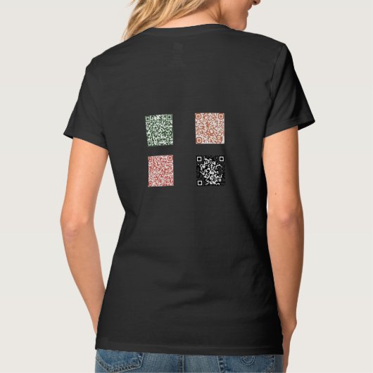 Stella's zusters Basic T-Shirt w/QR-codes op achte (Achterkant)