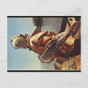 Stellate Sturgeon & Girl Antiek Briefkaart