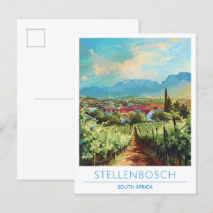 Stellenbosch Zuid-Afrika Vintage Travel Briefkaart