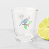 Steller Blue Jay Monogram Shot Glas (Achterkant)