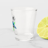 Steller Blue Jay Monogram Shot Glas (Rechts)