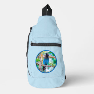 Steller's Jay in Forest Originele foto Sling Bag
