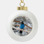 Steller's Jay Keramische Bal Ornament (Voorkant)