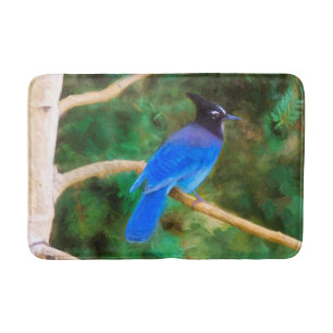 Stellers jay schilderen - Oorspronkelijke vogelkun Badmat