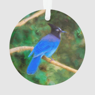 Stellers jay schilderen - Oorspronkelijke vogelkun Ornament