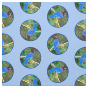 Steller's Jay Schilderij Originele Wild Bird Art Stof