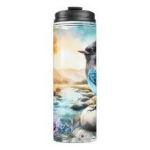 Steller's Jay Songbird Waterverf Wildlife Tumbler
