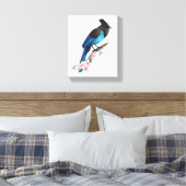 Stellers Jay Stretched Canvas Afdrukken (Insitu (Slaapkamer))
