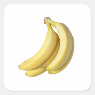 Stelletje bananen op een blanco achtergrond vierkante sticker