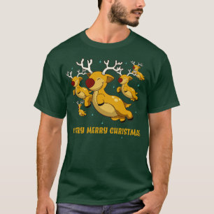 Stelletje vliegende rendieren t-shirt
