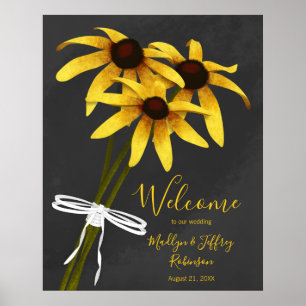 stelletje wilde bloemen Black Eyed Susan bruiloft Poster