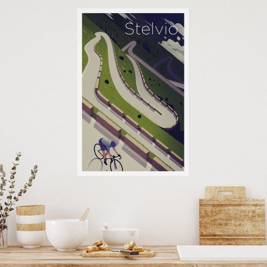 Stelvio - Affiche cycliste (Cuisine)