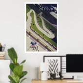 Stelvio - Affiche cycliste (Bureau à domicile)