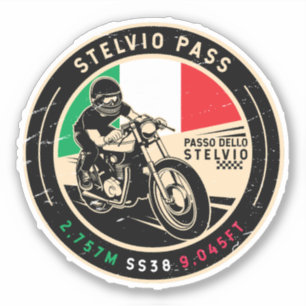 Stelvio Pass   Passo dello Stelvio   Motorfiets Sticker
