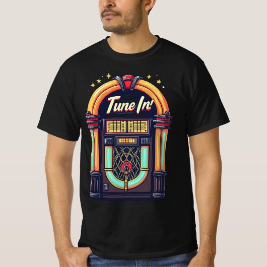 Stem af! Retro jukebox T-shirt (Voorkant)