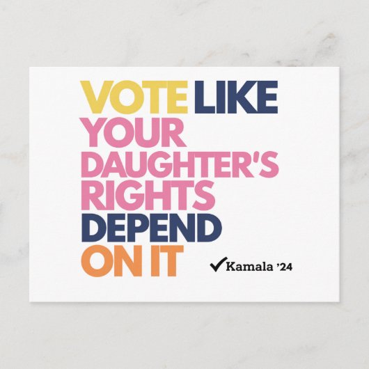 Stem alsof de rechten van je dochter ervan afhange briefkaart (Voorkant)