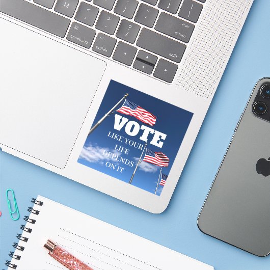 Stem alsof je leven afhangt van je IT notebook Sticker (Laptop met iPhone)