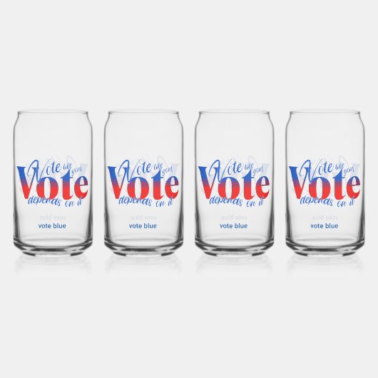 Stem alsof je stem ervan afhangt blikvorm glas (Voorkant)