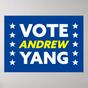 Stem Andrew Yang New York City burgemeester Stars  Poster