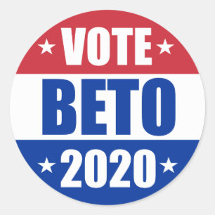Stem Beto O'rourke voor President 2020 Ronde Sticker
