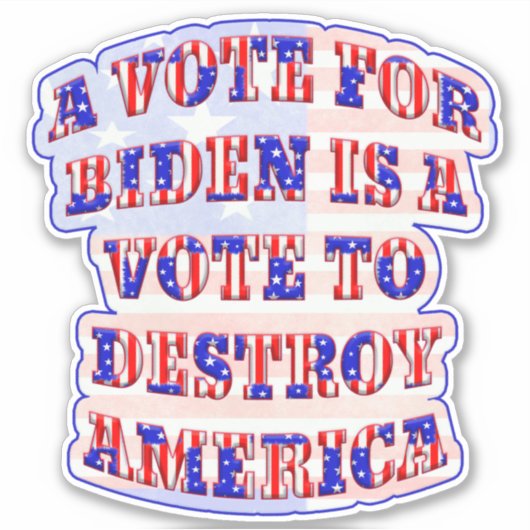 Stem Biden Vernietig Amerika Sticker (Voorkant)