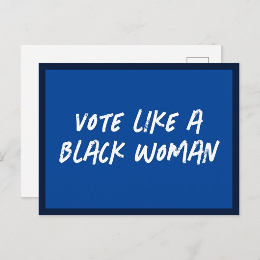 Stem Blauw 2024 als een zwart vrouw Briefkaart (Voorkant / Achterkant)