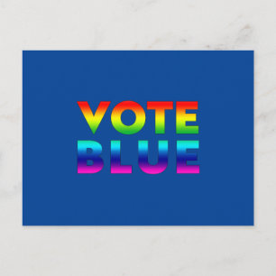 "Stem Blauw" Blauw, Pride LGBTQ LGBT Rainbow Kleur Briefkaart